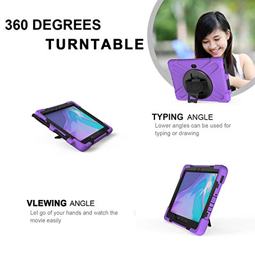 Étui robuste Samsung Galaxy Tab Active 4 Pro violet avec sangle et support