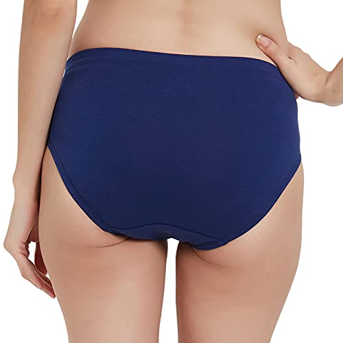 Image of SOIE Women High Rise Full Coverage Solid Colour Cotton Stretch Hipster Panty (Pack of 3)