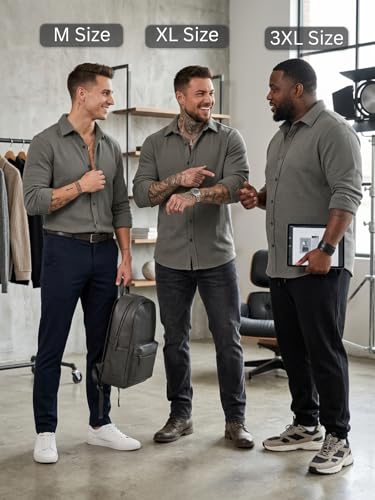 Image of GRECIILOOKS Casual Shirt for Men's | Full Sleeve Textured Shirts for Men | Regular Fit Wrinkle Free Premium Shirts for Man | Biker Streetwear Office Travel Dinner Style