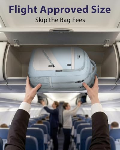 Image of MATEIN 30 L Large Laptop Backpack, Stylish Lightweight Nursing Teacher Work Backpack with Anti Theft Pocket, College Travel Comupter Bag Soft and Comfortable for Daily, Blue Beige