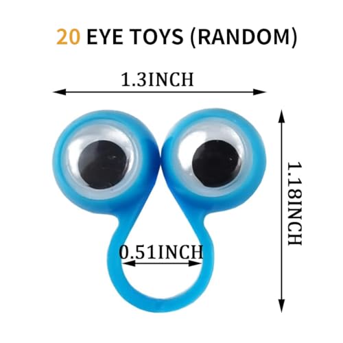 OUDQFCJ 20 Pcs Finger Spielzeug, Augen Fingerpuppen, Party Taschen Spielzeug, für Kindergeburtstags Halloween Party, mitgebsel kindergeburtstag (Colorful)