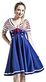 Swing Kleid Belsira Swing-Kleid im Marinelook Mittellanges Kleid blau/rot/weiß XXL