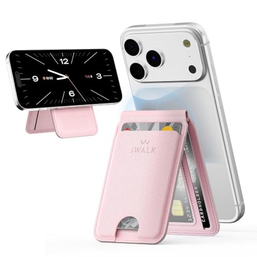 Image of iWALK Stronger Magnetic Wallet, Upgraded for MagSafe Wallet, RFID Blocking, 5 Card Holder with Adjustable Stand, Slim Leather Phone Wallets for iPhone 17 /16 /15 /14 /13 /12 Series, iPhone Wallets
