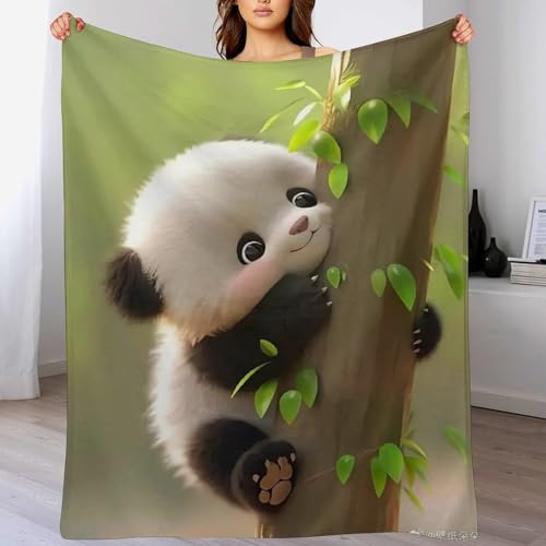 Couverture en flannel panda : jeté de lit moelleux de qualité