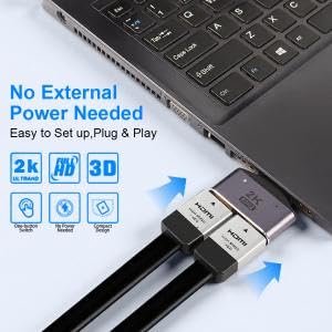 Image of ZORBES HDMI 1 in 2 Out Splitter Adapter, 2K@60hz HD Display Bi-Directional Selector Switcher, HDMI 1 Male to 2 Female Connector with LED Light for TV, Monitor, Laptop, DVD and Other Devices