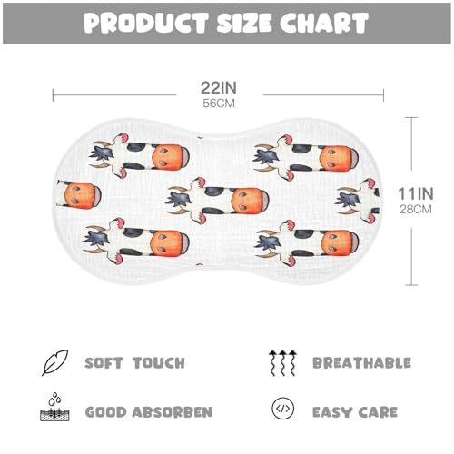 Kigai Cute Cow Baby Burp Cloths Extra Soft and Absorbent Burping Rags Cotton Burping Clothes Baby Washcloths for Newborn Boys Girls - 1 Pack4