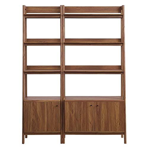 Modway Bookshelf Display Cases In Walnut - Set Of 2 #TOP1