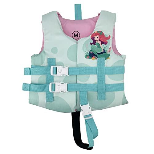 Silfrae Chaleco de natación, chaqueta de flotación, dispositivo para aprender a nadar, 30-50 libras (sirena)