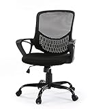 Office Chair Mesh Mid-Back Height Adjustable Swivel Chair Ergonomic Computer Desk Chair with Armrest...