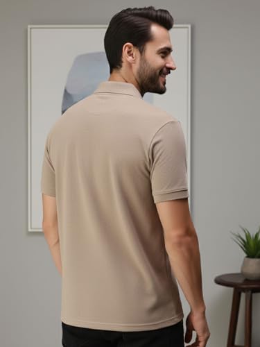 Image of Lux Cozi Men's T-Shirt with Chest Pocket | Polo T-Shirt for Man | Plain Casual Stylish | Half Sleeve| Cotton Blend Collar Polo T-Shirts for Men