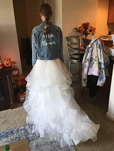 KUTXA Customized Women's Pearl Denim jackets Future Mrs. Jacket Wedding Jacket Wifey Jacket,Oversized Loose and well-made.4