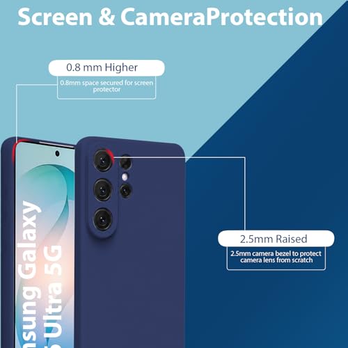 Image of LIRAMARK Liquid Silicone Soft Back Cover Case for Samsung Galaxy S26 Ultra 5G| Soft Micro-Fibre Lining Inside | Camera Protection Bump (Midnight Blue)