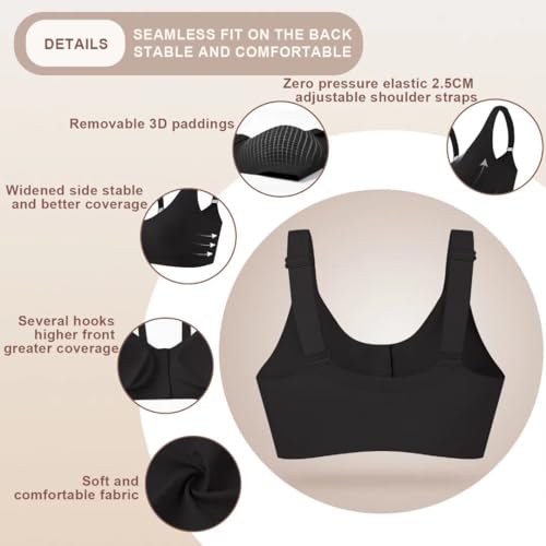 Image of Seamless Front Closure Mastectomy Bra Surgical Bra Pocket Breast Prosthesis Breast Forms Bralette Daily Bra