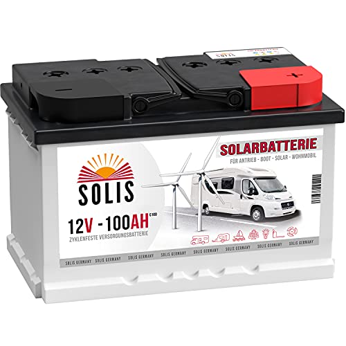 Solis Solarbatterie 100AH 12V Antriebs Versorgungs Boots Wohnmobil Solar Caravan Batterie …
