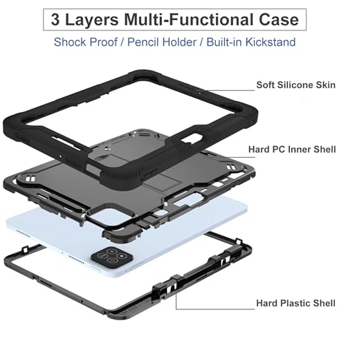 Image of TGK Rugged Hybrid Case for Xiaomi Mi Pad 7 11.2 inch Cover /Pad 7 Pro Black