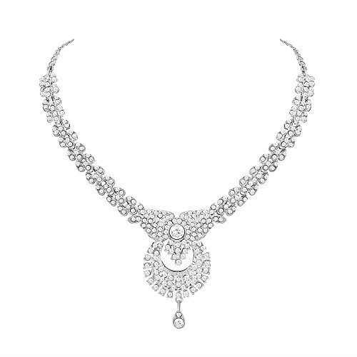 Image of Atasi International Delightful Rhodium Silver Plated Alloy Choker Necklace Set For Women