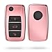 kwmobile Carcasa para Mando Compatible con VW Skoda Seat Llave de Coche de 3 Botones - Funda para Llaves de Coche con Botones de TPU - Rosa Oro Brillante