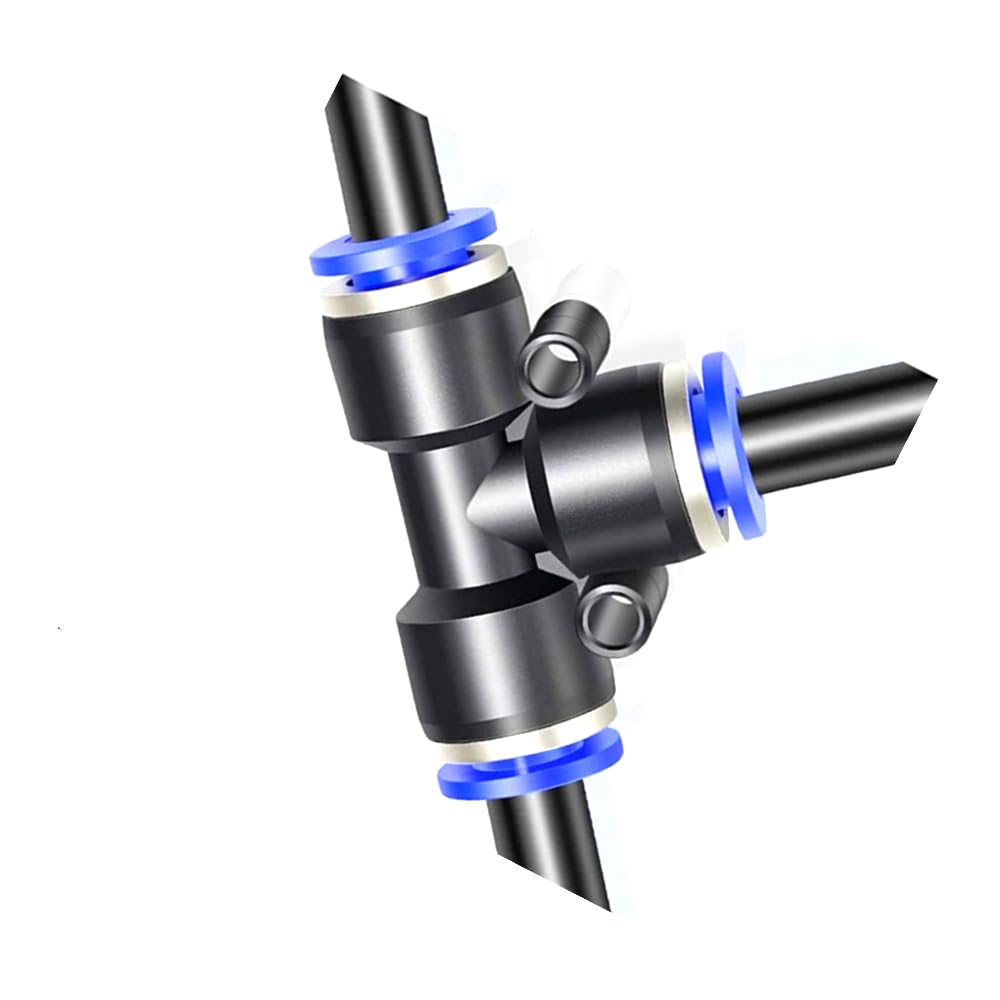 SRP- Pneumatic 3way Union Push Fitting Tee Connector use for 6mm OD Hose Tube- Quick Install Air Water Vacuum Ideal for Garden Cooling Misting Systems - Pack of 10 (B0CJVRRBH1) Amazon Price History, Amazon Price Tracker