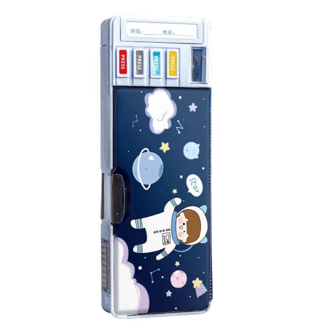 Image of Multifunctional Pencil Box for Kids, Space Pencil Box for Boys, Kids Pencil Box for Kids, Magnetic Pencil Box for Boys, Pop up Pencil Box, Space Theme Return Gifts for Kids