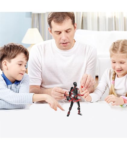 Image of Action Figure, Stick Titans, Stick Titan Portable and Easy to Use Model Very High Degree of Freedom Multi Articular Mobile Robot Doll Desktop Decoration (Red and Black)