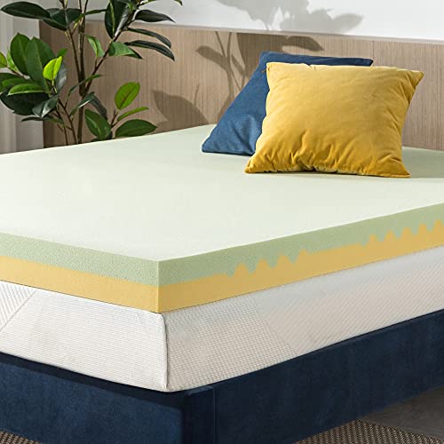 Image of Zinus 4 Inch Green Tea TorsoTec Memory Foam Mattress Topper, Pressure-Relieving, Lumbar Support, CertiPUR-US Certified, Twin
