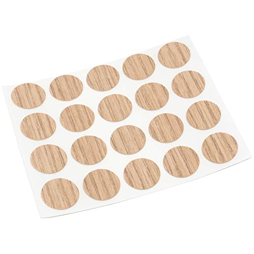 Adsamm® / 20 x Abdeckkappen / Eiche hell / Ø 13 mm / rund / 0,45 mm dünne selbstklebende Möbelpflaster