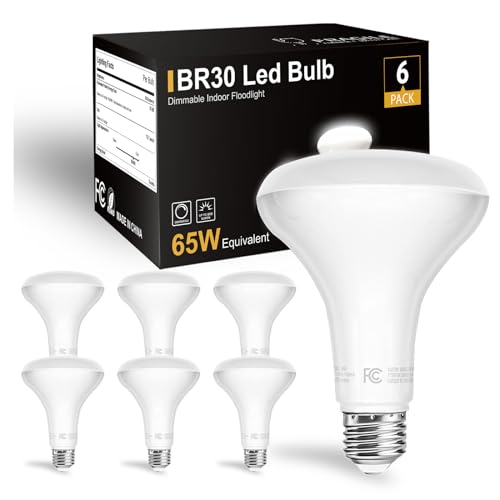 dalattin 6 Pack BR30 LED Bulbs 65W Equivalent, Dimmable Indoor Flood Lights 5000K Daylight White, 9W, 800 Lumens, E26 Base, LED Recessed Light Bulb for Living Room,Bedroom,Bathroom,Kitchen