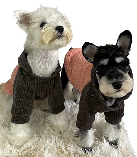 KILLUA Dog Coat Velvet Thermal Clothes Winter Warm Hoodie Jacket Puppy Girl Pet Cat Outfits Pullover Doggie Sweatshirt (Black, XXX-Large)