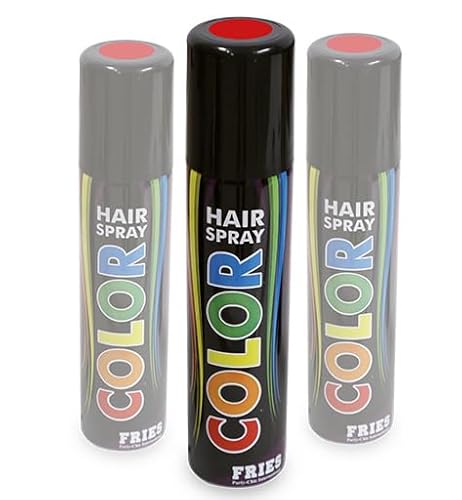 3 latas de laca para el pelo rojo – Set de 3 botes de 100 ml. Spray de color para carnaval, Halloween y fiestas