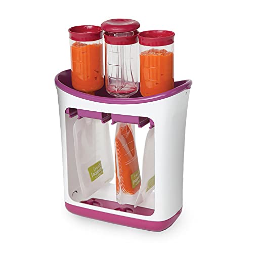 INFANTINO Squeeze Station, Quetschie Zubereiter, inkl. 10 Quetschbeutel, weiß