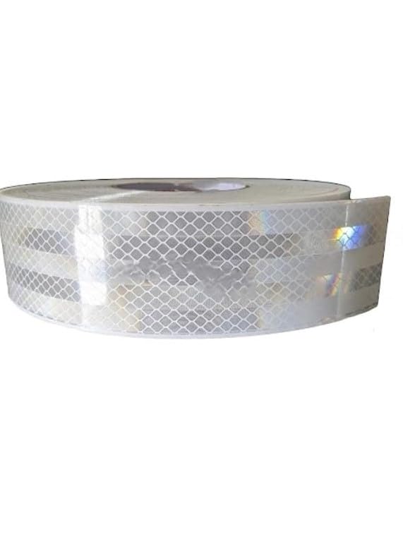 Extreme 2 Inch (50.8 mm) Width x 12 Feet, High Intensity Warning Retro Reflective Reflector Radium Conspicuity Sticker Tape Sheet For Car, White