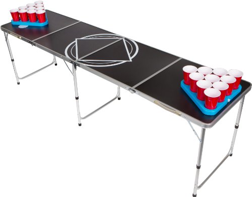 Red Cup Pong Portable Beer Pong Beirut Game Table - 8 Feet Long with Custom Bottle Opener
