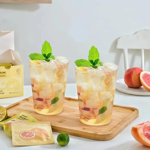 Viapriod 50 Stück ABS Becher mit Goldrosa, 280ml Becher aus ABS Wiederverwendbare Trinkbecher Elegante Party Weingläser für Champagner Cocktail Bier Martini Soda Dessert (Goldglitter)