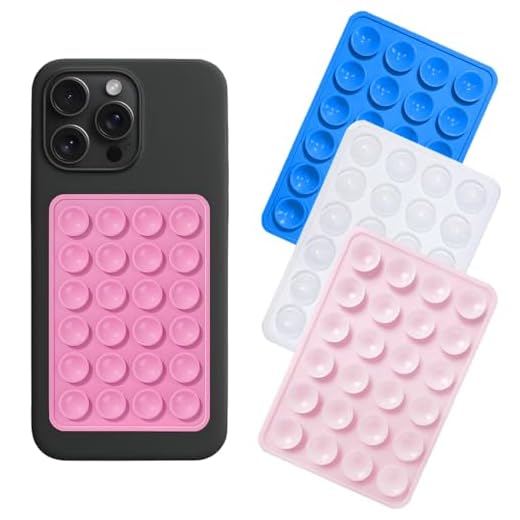 4 Silicone Phone Mounts, Universal Adhesive Holders for Secure Attachment
