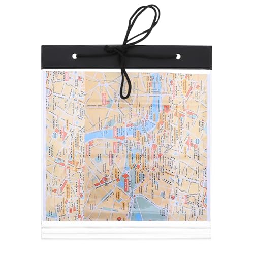 ueslwser Waterproof Map Holder for Hiking Map Case Holder map Wallet Waterproof Hiking Plastic Wallet Map Holder Waterproof Walking Tranparent Foldable A4 Map Cover with Clear Window & Lanyard