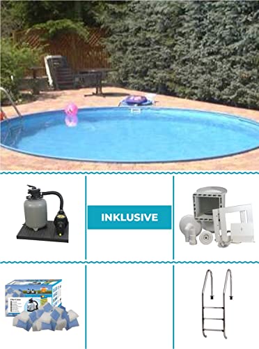 Poolprofi Stahlwandbeckenset Bern ø 4,50m x 1,50m Tiefbeckenset Folie 0,8mm blau – Bild 3