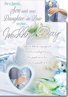 For A Special Son And New Daughter in law On Your Wedding day Large Card Lovely Verse