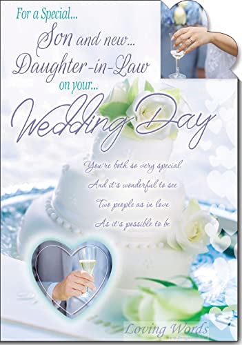 For A Special Son And New Daughter in law On Your Wedding day Large Card Lovely Verse