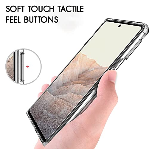 Image of KAPAVER Hybrid Shock Proof Series Back Cover Case Compatible with Google Pixel (PC+TPU) (Black) (Crystal Clear, Google Pixel 7 Pro)