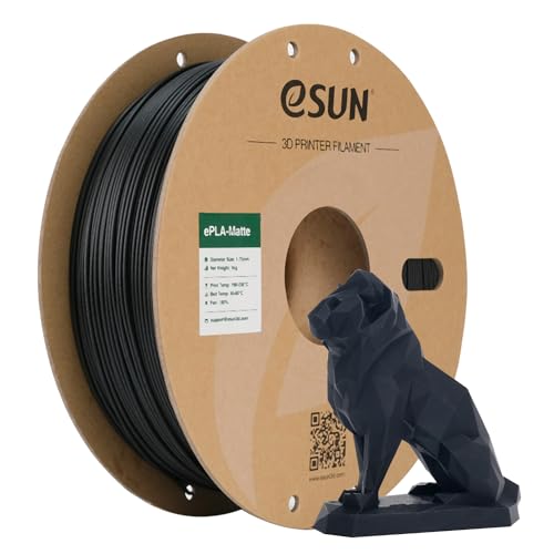 eSUN AmÃ©liorÃ© PLA Mat Filament 1.75mm, Imprimante 3D Filament PLA Matte, Couleur Sans Brillance, Texture GivrÃ©e, 1KG Bobine (2.2 LBS) Filament d'impression 3D pour Imprimante 3D, Noir Profond Mat