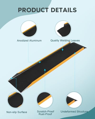 Rampa portátil de aluminio 48" x 11.2" x 1.6" antideslizante miniatura 2