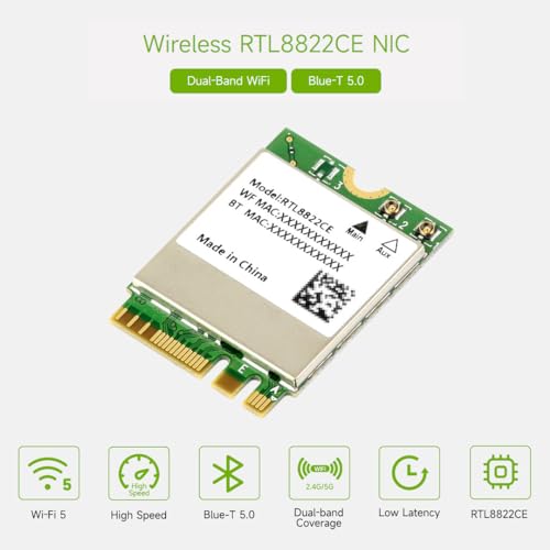 Waveshare RTL8822CE Wireless NIC, WiFi 5 Doble Banda 2.4G/5GHz, Bluetooth 5.0, Compatible con Linux y Windows 10/11 miniatura 3