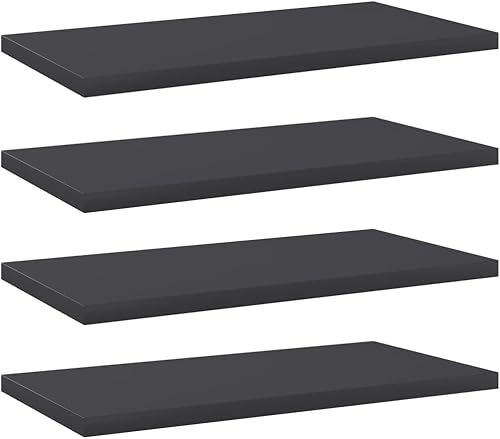 Miniatura 46 de Juego de 4 tableros de estantería, paneles de repuesto, unidades de almacenamiento, estantes de exhibición organizadores, gris hormigón, 31.5 x 11.8