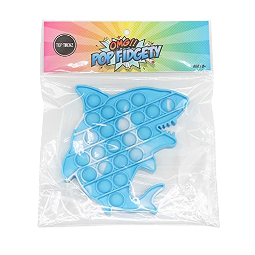 Top Trenz Omg Pop Fidgety Bubble Fidget Toy Stress Relief Anxiety Boredom 5" (Shark - Tie Dye) #TOP1