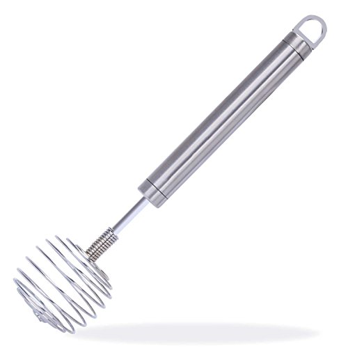 Tera Stainless Steel Manual Egg Whisk Hand Egg Mixer Eggbeater Blender Stirring Beater Cream Frother Flour Stirrer for Family Restaurant Kitchen