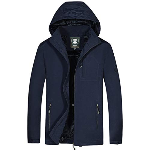 Veste à capuche amovible homme bleu veste zippée unie taille 4XS