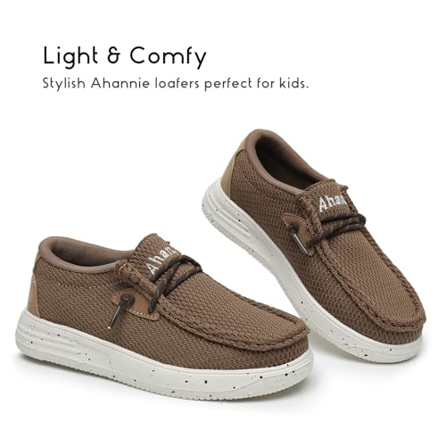 Image of Ahannie Kids Slip On Loafers, Boys Girls Casual Dress Shoes | Lightweight comfort,breathable,school or everyday wear