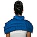 Cojín nuca y hombros con cuello (algodón orgánico azúl) - Almohada térmica de semillas - Saco cervical - Semillas de lino -