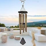 Wind Chimes Outdoor Large Deep Tone, Memorial Personalized Wind Chimes with 6 Long Metal Tubes, Sympathy Wind Chime with Sound, Perfect for Garden, Patio and Yard(30 Inches Bronze)