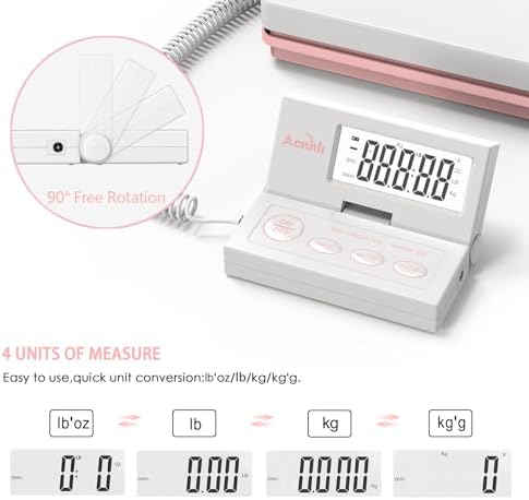 Postal Mail Scales for Shipping, 110LB(50KG) Scale for Package, Three Functions: Tare,Mode and Hold, Individual Flexible Panel,with Manual and Adapter — 사진 3